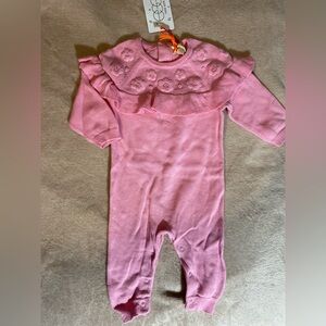Pink Floral Knit baby One Piece